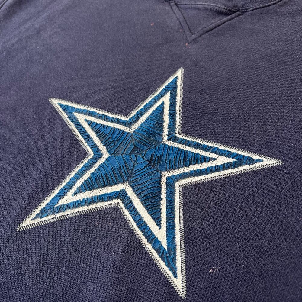 Pro Player vintage Reebok Dallas Cowboys NFL navy blue sweatshirt size XL - Picture 7 of 7